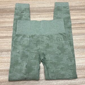 Gymshark seamless leggings with butt scrunch size  extra small green camo